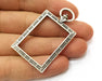 2 Silver Frame Charms Antique Silver Plated Charms (52x30mm) G18067