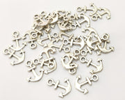 20 Silver Anchor Charms Antique Silver Plated Charms (13x10mm) G18074