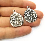 2 Silver Charms Antique Silver Plated Charms (30x23mm) G18087