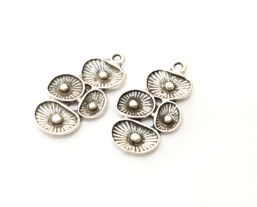 2 Reef Charms Antique Silver Plated Charms (34x18mm) G18091