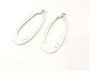 2 Silver Charms Antique Silver Plated Charms (61x25mm)  G18097