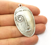 2 Silver Charms Antique Silver Plated Charms (52x30mm)  G18104