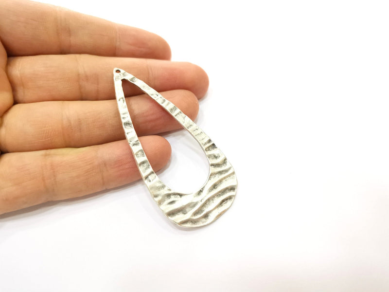 2 Silver Charms Antique Silver Plated Charms (71x33mm)  G18107