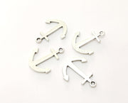 10 Anchor Charms Antique Silver Plated Charms (21x16mm) G18117