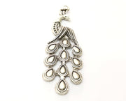 120 pcs Peacock Charms Antique Silver Plated Charms (76x27mm)  G18121