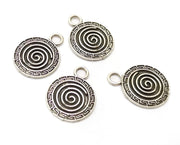 5 Spiral Charms Antique Silver Plated Charms (24x18mm)  G18132