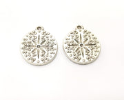 2 Star Charms Antique Silver Plated Charms (20mm)  G18135
