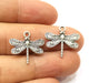 10 Dragonfly Charms Antique Silver Plated Charms (21x19mm)  G18148