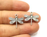 10 Dragonfly Charms Antique Silver Plated Charms (21x19mm)  G18148