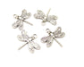 10 Dragonfly Charms Antique Silver Plated Charms (21x19mm)  G18148