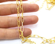 Gold Plated Chain (10.2x4.7 mm) 1 Meter - 3.3 Feet  G18179