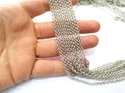 Silver Rolo Chain Antique Silver Plated Chain  1 Meter - 3.3 Feet (3.2 mm) G18180