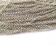 Silver Rolo Chain Antique Silver Plated Chain  1 Meter - 3.3 Feet (3.2 mm) G18180