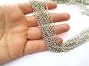 Silver Rolo Chain Antique Silver Plated Chain  1 Meter - 3.3 Feet (3.2 mm) G18180
