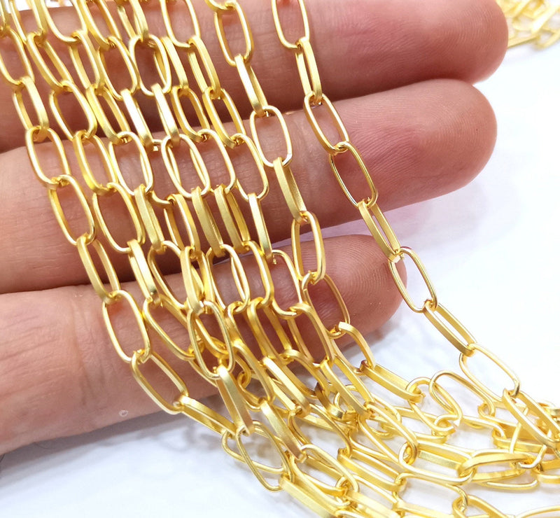 Gold Plated Chain (10.2x4.7 mm) 1 Meter - 3.3 Feet  G18179