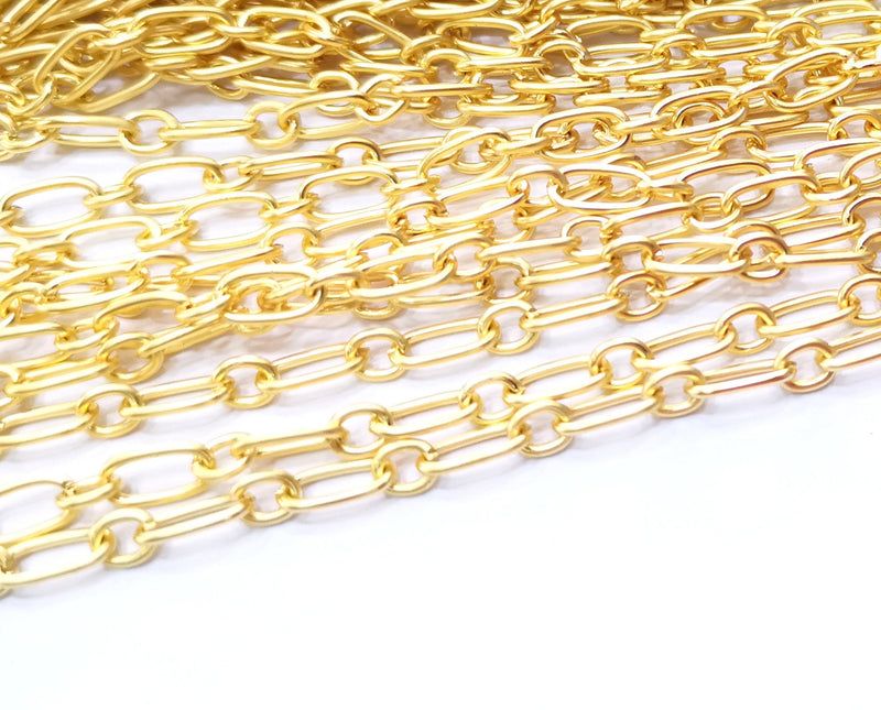 Gold Plated Chain (10x5+6x5 mm) 1 Meter - 3.3 Feet  G18181