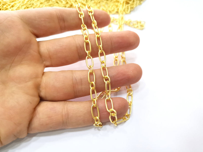 Gold Plated Chain (10x5+6x5 mm) 1 Meter - 3.3 Feet  G18181