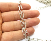 Antique Silver Plated Chain  1 Meter - 3.3 Feet (10.2x4.7 mm) G18185