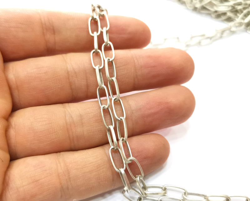 Antique Silver Plated Chain  1 Meter - 3.3 Feet (10.2x4.7 mm) G18185