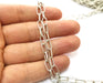 Antique Silver Plated Chain  1 Meter - 3.3 Feet (10.2x4.7 mm) G18185