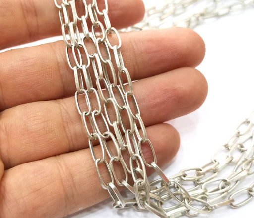 Antique Silver Plated Chain  1 Meter - 3.3 Feet (10.2x4.7 mm) G18185