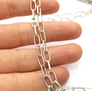Antique Silver Plated Chain  1 Meter - 3.3 Feet (10.2x4.7 mm) G18185