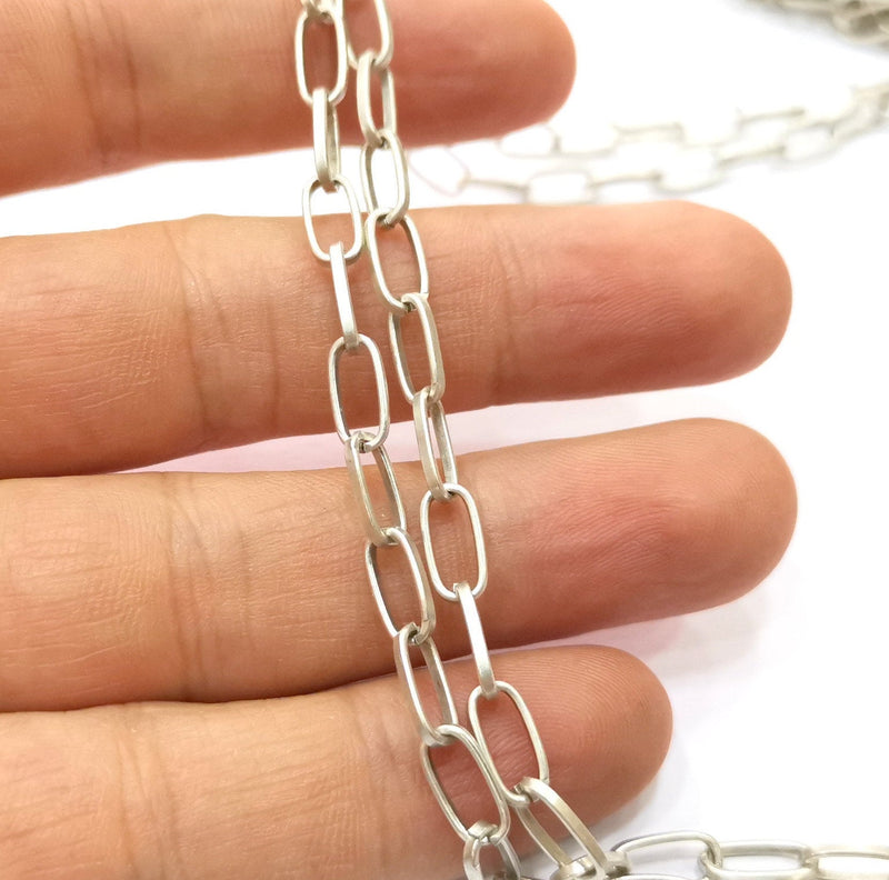 Antique Silver Plated Chain  1 Meter - 3.3 Feet (10.2x4.7 mm) G18185