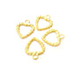 10 Heart Charms Gold Plated Charms  (19x16mm)  G18186