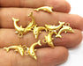 8 Dolphin Charms Gold Plated Charms (17x13mm)  G18187