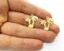 10 Palm Tree Charms Gold Plated Charms (20mm)  G18195