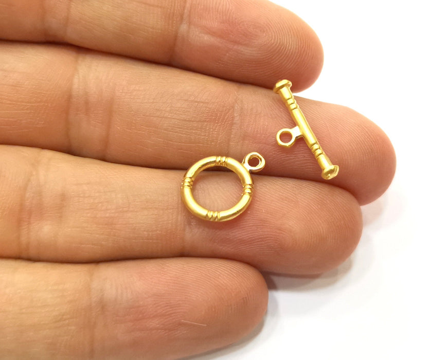 Toggle Clasps 10 sets Gold Plated Toggle Clasp Findings 16x12mm+19x6mm  G18197