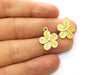 8 Flower Charms Gold Plated Charms (19x16mm)  G18201