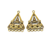 2 Antique Bronze Charm Connector Antique Bronze Plated Charm (40x25mm) G18203