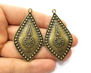 2 Antique Bronze Charm Antique Bronze Plated Charm (60x32mm) G18204