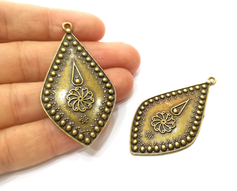 2 Antique Bronze Charm Antique Bronze Plated Charm (60x32mm) G18204