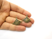 4 Antique Bronze Charm Connector Antique Bronze Plated Charm (27x25mm) G18207
