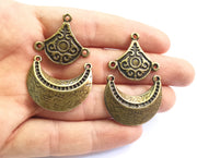 2 Sets Antique Bronze Charm Connector Antique Bronze Plated Charm (48x30mm) G18208