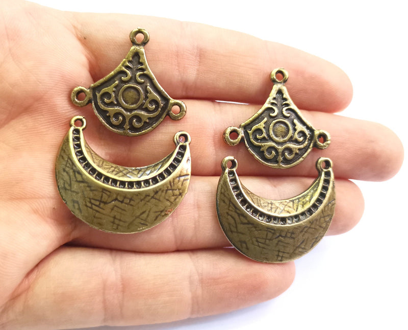 2 Sets Antique Bronze Charm Connector Antique Bronze Plated Charm (48x30mm) G18208