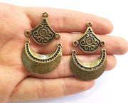 2 Sets Antique Bronze Charm Connector Antique Bronze Plated Charm (48x30mm) G18208