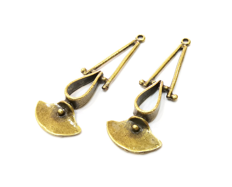 2 Antique Bronze Charm Antique Bronze Plated Charm (66x24mm) G18211