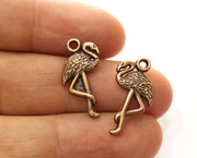 10 Flamingo Charms Antique Copper Plated Charms (23x12mm)  G18229