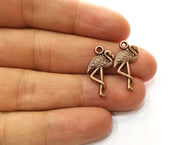 10 Flamingo Charms Antique Copper Plated Charms (23x12mm)  G18229