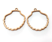 2 Sea Shell Charms Antique Copper Plated Charms (44x38mm)  G18230