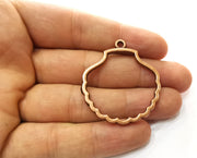 2 Sea Shell Charms Antique Copper Plated Charms (44x38mm)  G18230