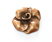 2 Rose Charms Antique Copper Plated Charms (38x35mm)  G18232