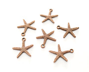 10 Starfish Charms Antique Copper Plated Charms (20x18mm)  G18235
