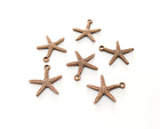 10 Starfish Charms Antique Copper Plated Charms (20x18mm)  G18235