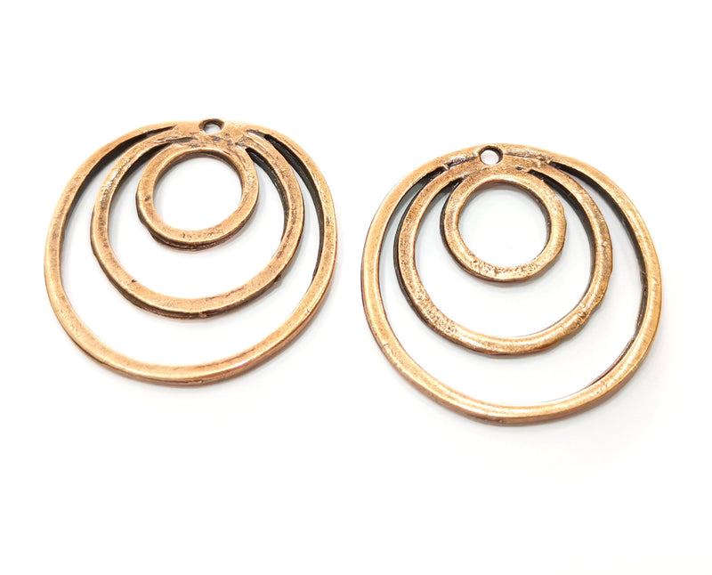 2 Charms Antique Copper Plated Charms (35x34mm)  G18238