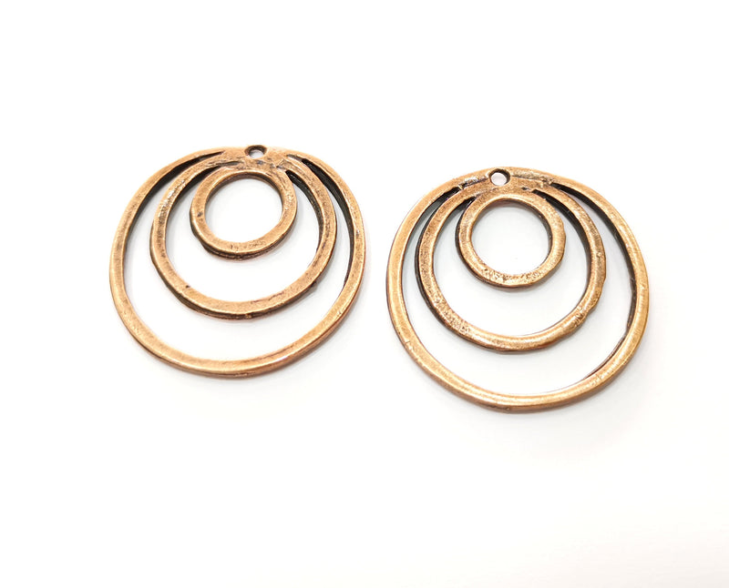 2 Charms Antique Copper Plated Charms (35x34mm)  G18238