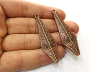 2 Copper Charms Antique Copper Plated Charms (57x15mm) G18239